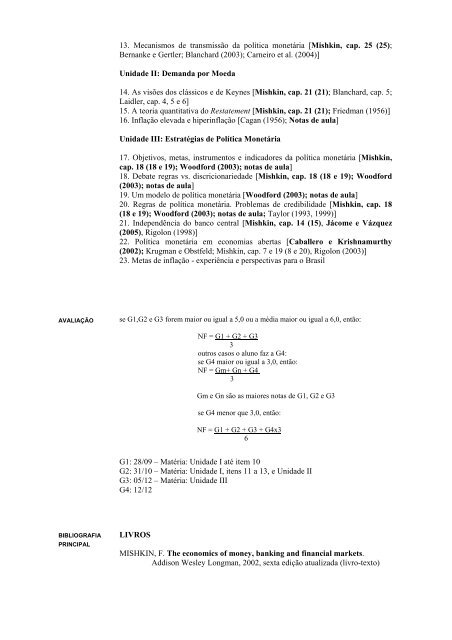 eco 1219 economia monetária - Departamento de Economia - PUC ...