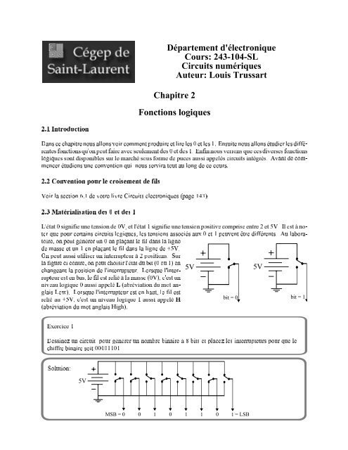 Fonctions Logiques Page Personelle De Louis Trussart Profweb