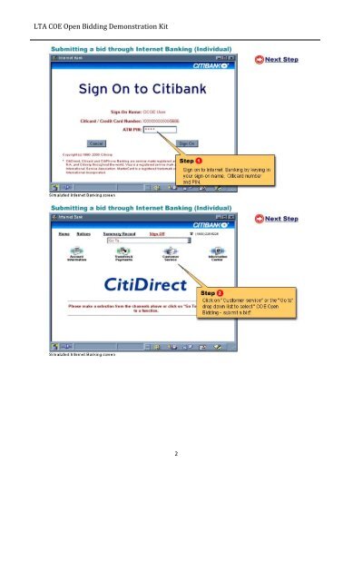 COE Open Bidding through Internet Banking Contents