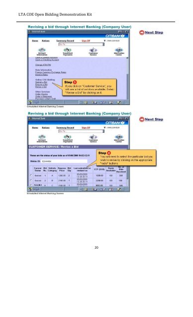 COE Open Bidding through Internet Banking Contents