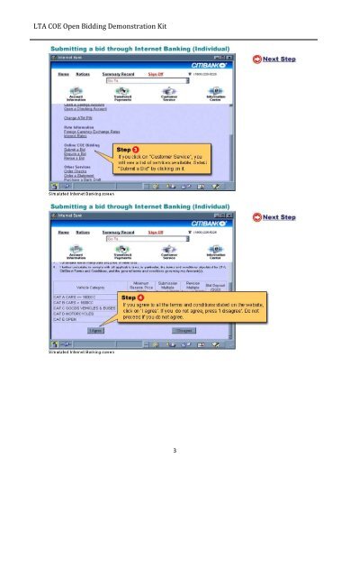 COE Open Bidding through Internet Banking Contents