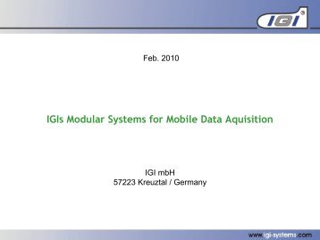 IGIs Modular Systems for Mobile Data Aquisition - Terrasolid