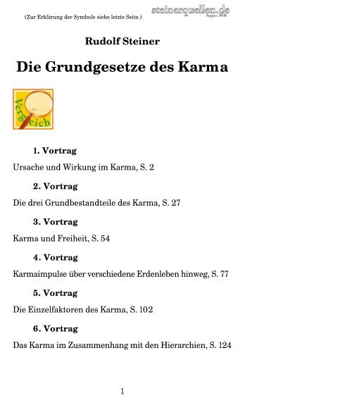 Die Grundgesetze des Karma - Steinerdatenbank