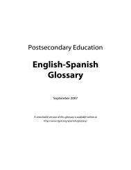 English-Spanish Glossary - Indiana Pathways to College Network