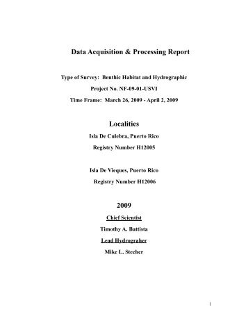 Data Acquisition and Processing Report (DAPR) - Center for Coastal ...