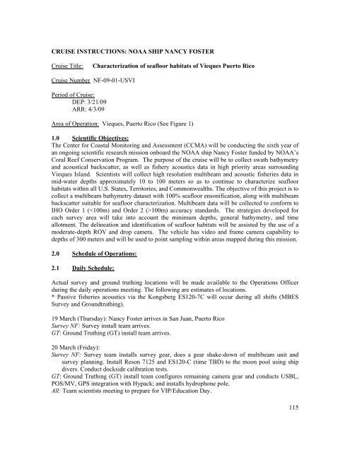 Data Acquisition and Processing Report (DAPR) - Center for Coastal ...