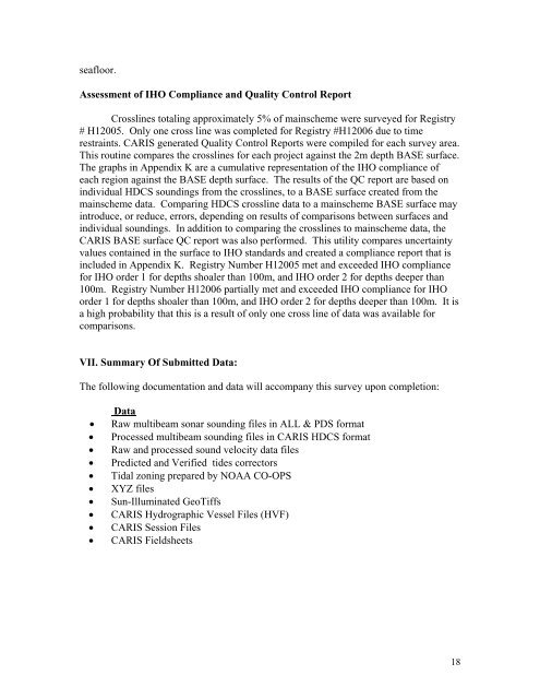 Data Acquisition and Processing Report (DAPR) - Center for Coastal ...