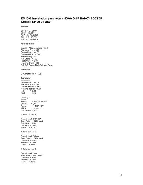 Data Acquisition and Processing Report (DAPR) - Center for Coastal ...