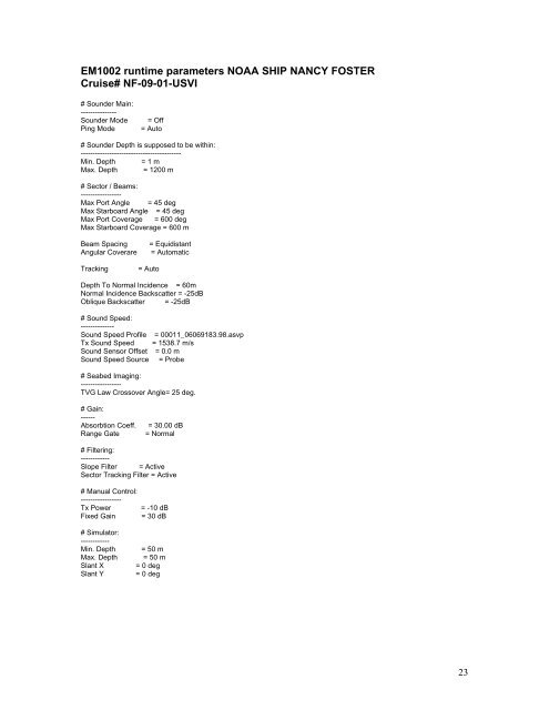 Data Acquisition and Processing Report (DAPR) - Center for Coastal ...