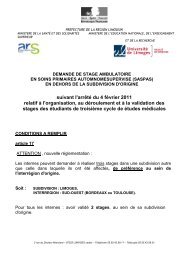 Dossier de candidature pour le SASPAS Hors Subdivision