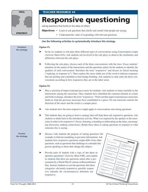 Inquiry-mindedness - The Critical Thinking Consortium