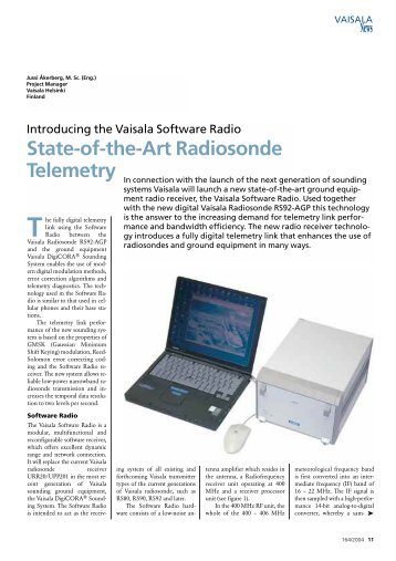 State-of-the-Art Radiosonde Telemetry - Vaisala