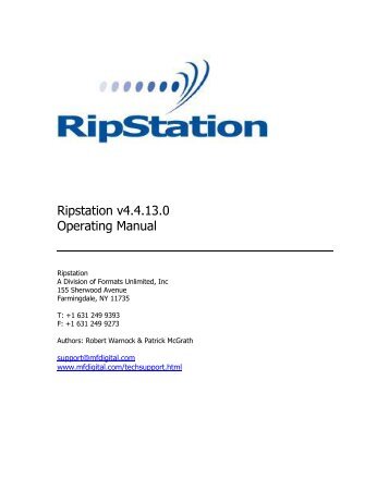 Download Ripstation manual - CD DVD Duplication