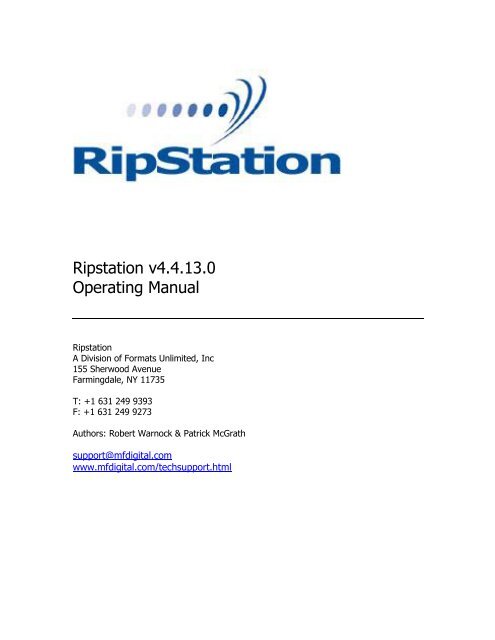 Download Ripstation manual - CD DVD Duplication