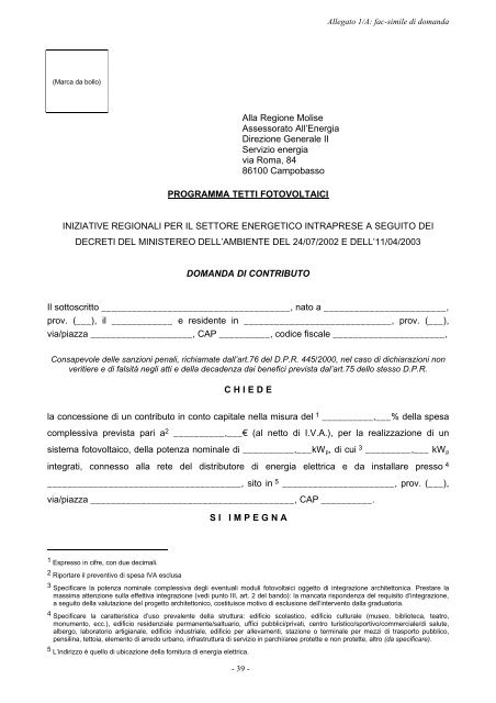 FOTOVOLTAICO - Regione Molise