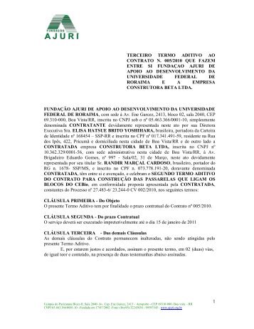 1 terceiro termo aditivo ao contrato n. 005/2010 ... - FundaÃ§Ã£o Ajuri