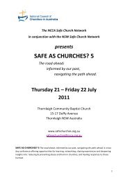 SAFE AS CHURCHES? 5 Conference Highlights - National Council ...