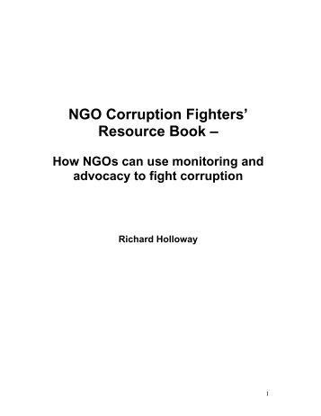 NGO Corruption Fighters Resource Book: How NGOs ... - SASANet