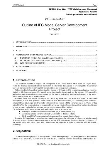 Outline of IFC Model Server Development Project - Construction IT ...