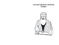 ANG KINABUHI NI APOSTOL PEDRO - Resources For Missions
