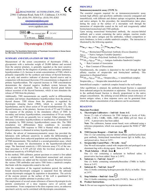 Thyrotropin (TSH) - Diagnostic Automation : Cortez Diagnostics