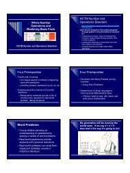 Whole Number Operations and Basic Facts