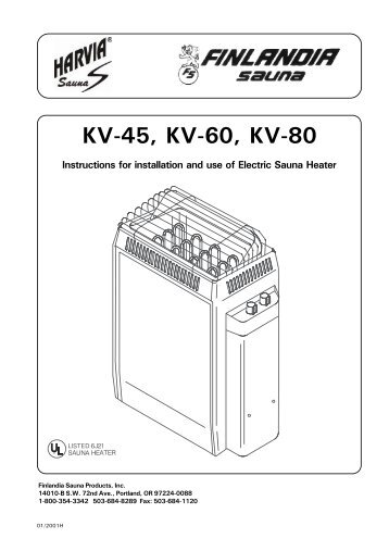 KV-45, KV-60, KV-80 - Sauna Supplies