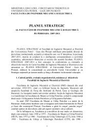 Planul Strategic al Facultatii pe perioada 2007-2011 - Universitatea ...