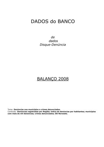 BalanÃ§o de MunicÃ­pios e Crimes