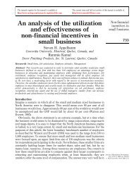 An Analysis of the Utilization and Effectiveness of Non-finacial ...