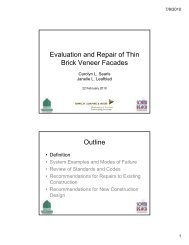 Evaluation and Repair of Thin p Brick Veneer Facades Outline