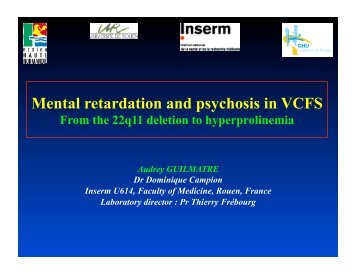 Mental retardation and psychosis in VCFS From the 22q11 deletion ...