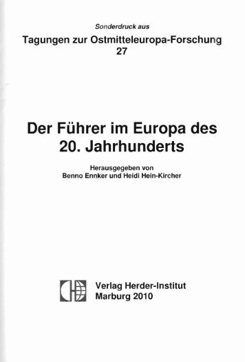 Der Führer im Europa des 20. Jahrhunderts - von Daniel Ursprung