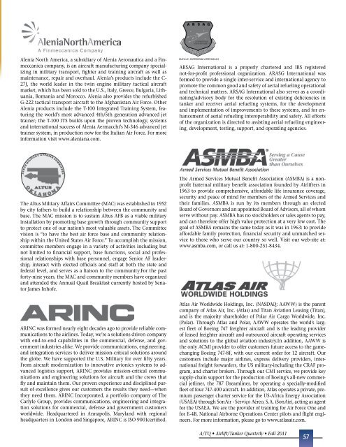 A Salute to the A/TA Industry Partners - Airlift/Tanker Association