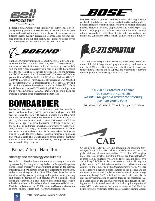A Salute to the A/TA Industry Partners - Airlift/Tanker Association