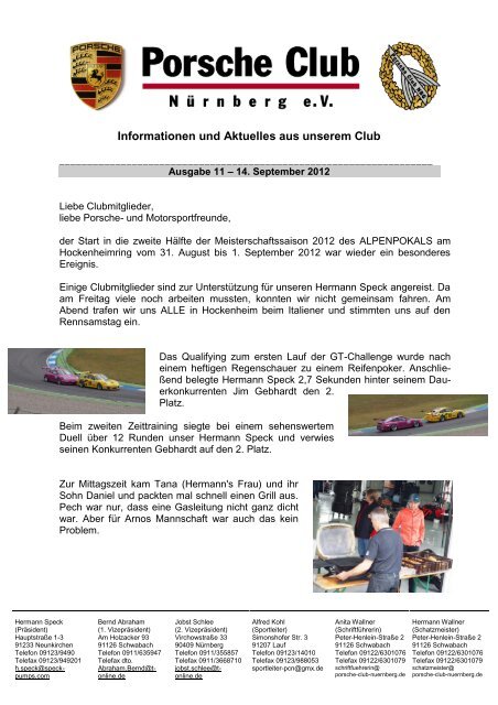 Porscheclub Info Ausgabe 11-2012 - porsche-club-nuernberg.de
