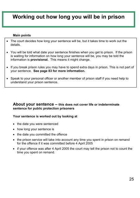 male prisoners and young offenders - Prison Reform Trust