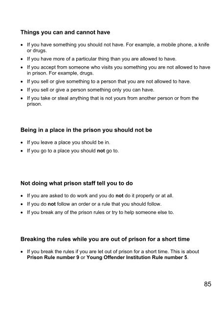 male prisoners and young offenders - Prison Reform Trust