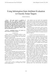Using Information Gain Attribute Evaluation to Classify ... - Telfor 2009
