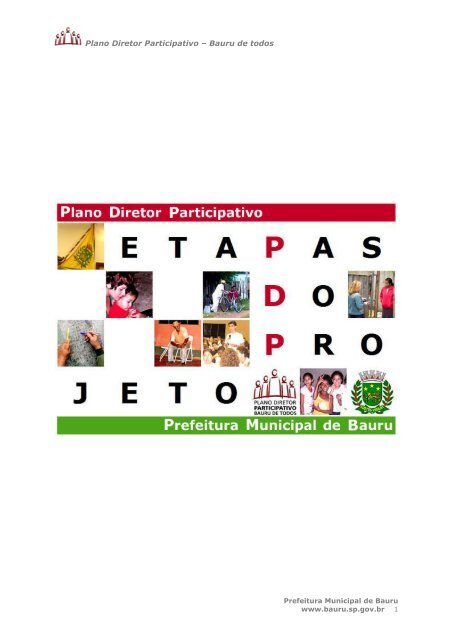 Plano Diretor Participativo - Etapas do Projeto - Prefeitura Municipal ...