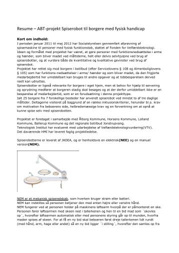 Læs resume af velfærdsteknologivurdering (pdf) - Socialstyrelsen