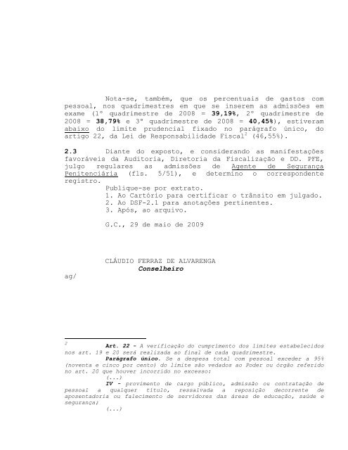 29-05-09 CFA ... - Tribunal de Contas do Estado de SÃ£o Paulo