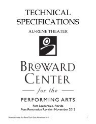 Technical Specifications [pdf] - Broward Center for the Performing Arts