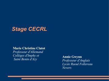 Stage CECRL - Annie Gwynn
