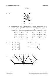 MT365 Examination 2000 Solutions Part 1 1. (a) 1 a 5 4 3 2 b c d (b ...