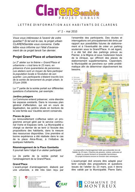 Projet Grand'Place et urbanisme