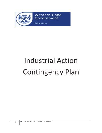 Industrial Action Contingency Plan - Western Cape Education ...