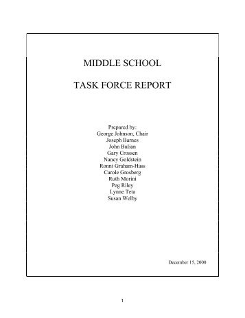 Pollard Task Force Report 2000 - Needham Public Schools