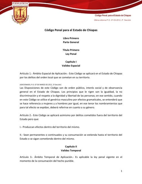 CÃ³digo Penal para el Estado de Chiapas - Poder Judicial del ...