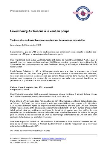Luxembourg Air Rescue a le vent en poupe